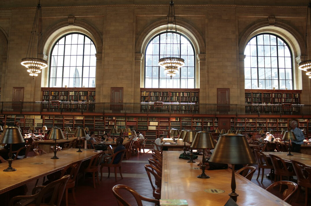 Interior of a historic library reading room