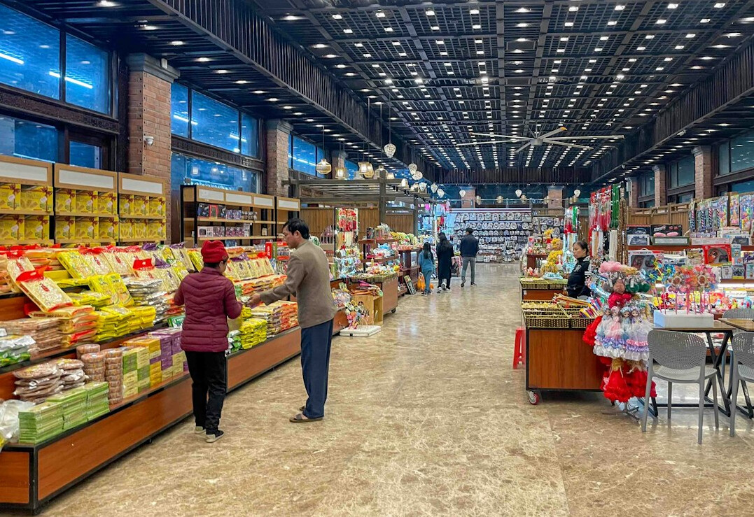 retail store interior with shoppers